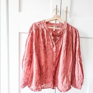 Pilcro and the Letterpress Coral Blouse